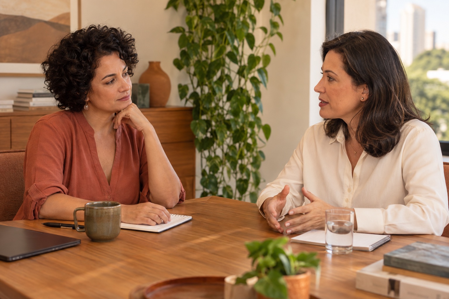 Mentoria feminina em ambiente profissional